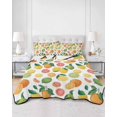 thumbnail image 2 of Quilts Twin Size Bedding Set, Summer Lemon Orange Lightweight Quilted Comforter, Farmhouse Tropical Fruit Watercolor Soft Reversible Bedspread Coverlet with Pillow Covers for All Season, 68" x 86", 2 of 7