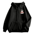 thumbnail image 6 of Womens Christmas Hoodies Casual Print Full Zip Pockets Long Sleeve Hooded Sweatshirt Lined Pullover Cozy Soft Warm Winter Holiday Outfit Graphic Hoodies Black XXL, 6 of 6