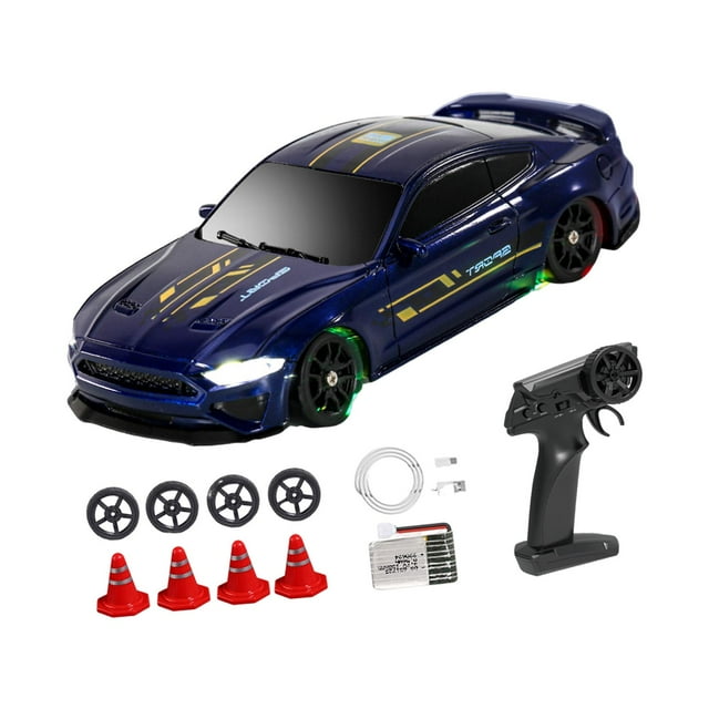 BELOVING Voiture RC 1/43 Sans Gyroscope Mini Course Dérive Jouet Bleu