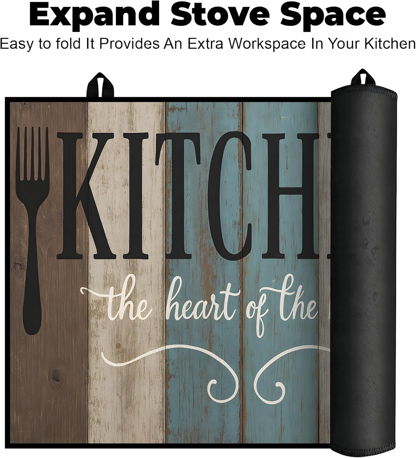 Heat-Resistant Glass Stove Top Cover with Anti-Slip Rubber Coating – Electric Stove Protector, Scratch-Resistant, Counter Space Decor Mat (board, 28.5"L x 20.5"W)