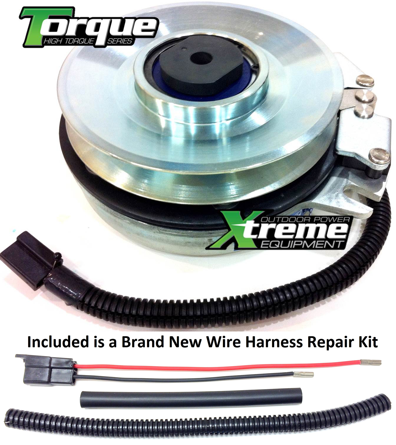 Bundle - 2 items: PTO Electric Blade Clutch, Wire Harness Repair Kit.  Replaces Warner 5218-211 Wright Stander PTO Clutch -w/ Wire Harness Repair  Kit !