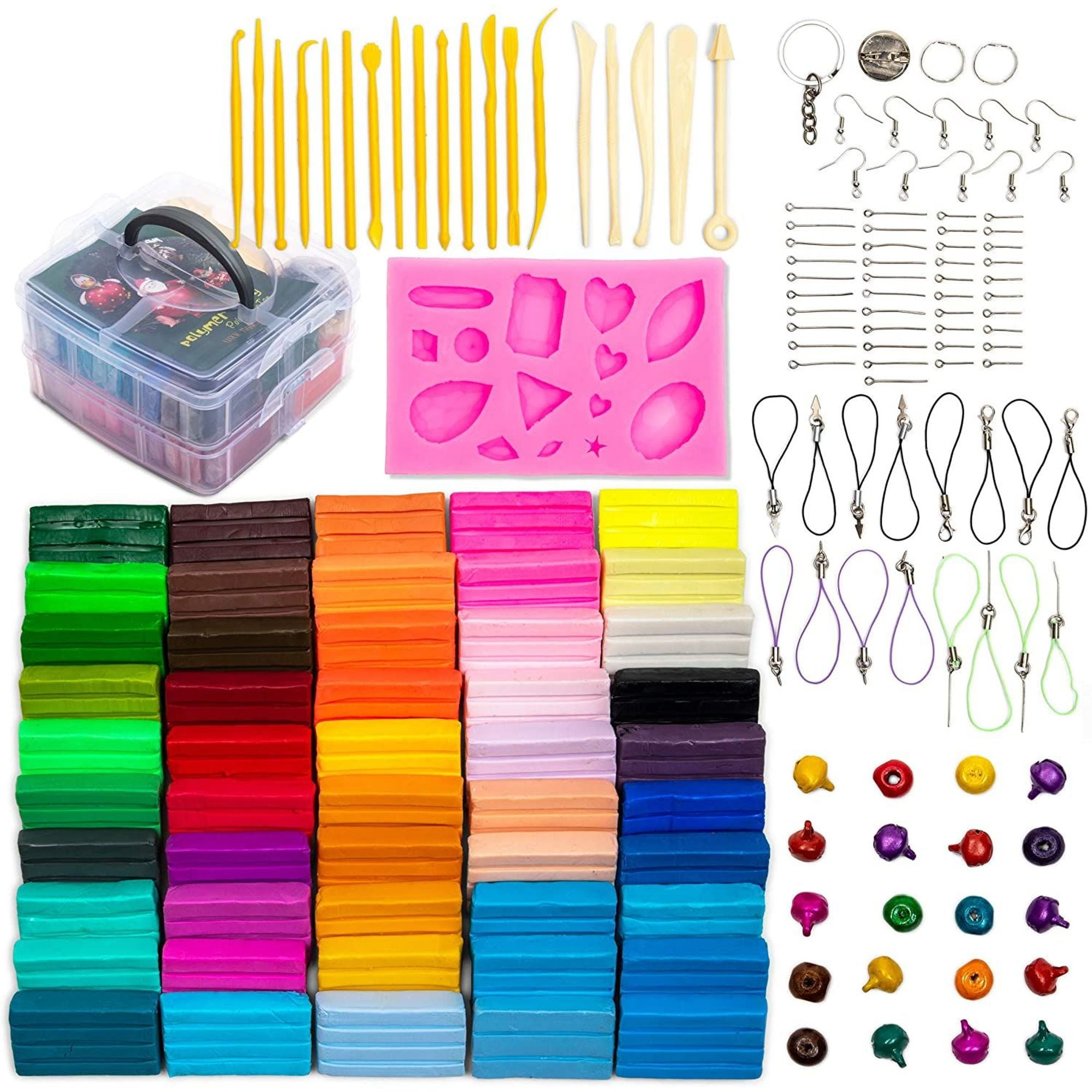 Polymer Clay Kit, 50 Unique Colors Clay Blocks for Adults & Kids to Create Jewelry, Fashion