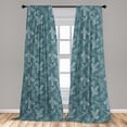 thumbnail image 5 of Ambesonne Pine Print Curtains, Outline Mistletoe Branch, Pair of 28"x63", Dark Cadet Blue White, 5 of 5