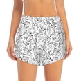 thumbnail image 2 of Goofa Black White Music Printed Women 2 in 1 Running Shorts,Quick Dry Athletic Workout Shorts,High Waisted Athletic Shorts with Liner Pockets-Small, 2 of 9
