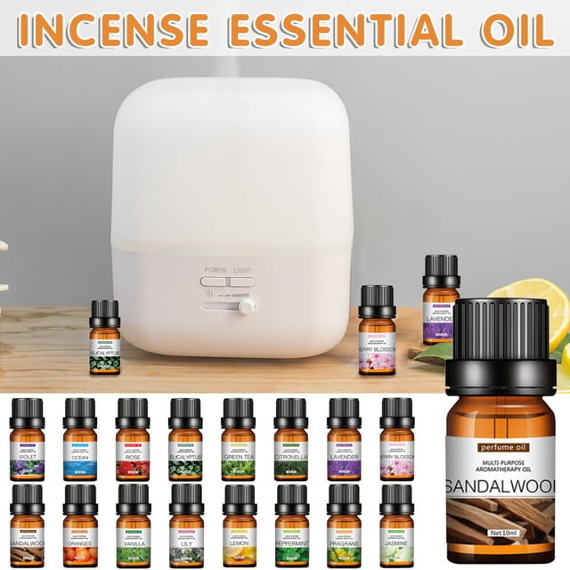 Xihbxyly Set de Aceites de Aromaterapia, 10 Aceites Terapéuticos Naturales (Rosa, Menta, Jazmín y Osmanto), Set de Regalo, Ideal para Humidificador de Coche, Relajación y Bienestar, Regalo de Inviern