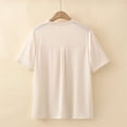 thumbnail image 4 of Timegard Plus Size Tops for Women Striped V-Neck Short Sleeve Shirts Summer Casual Loose Tops Basic Tee, 4 of 7