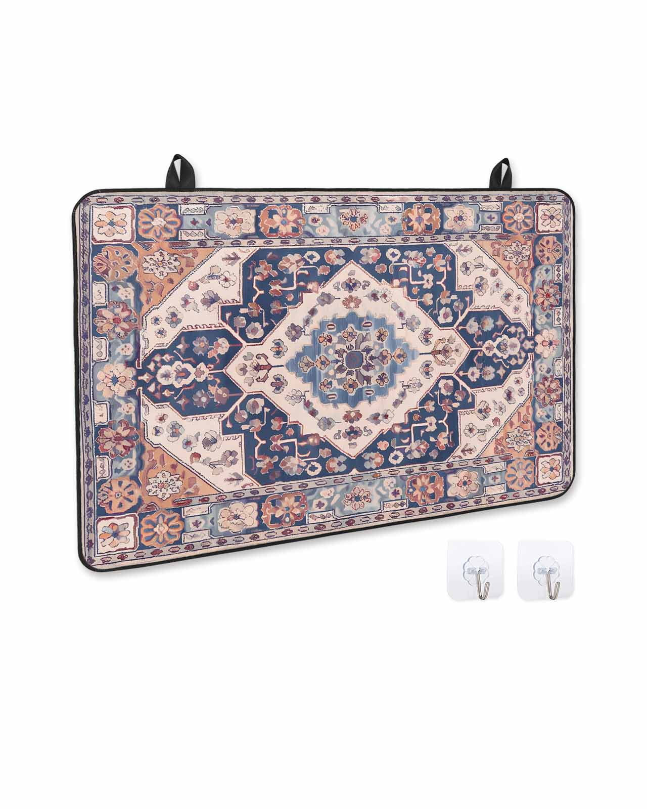 nqOlkjepod Large Induction Cooktop Protector Mat 24"x21", Orange Blue Boho Stove Top Covers for Electric Stove, Ethnic Geometric Southwest Decorative Stove Burner Cover Mats, Glass Top Stove Cover
