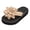 Khaki, variant on Women's Lightweight Floral Flip Flops Elegant Appliques Platform Beach Sandals Summer Slip On Flats Dress Slide Shoes Pink Size6.5