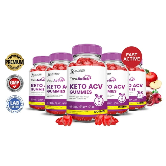 (5 Pack) Fast Active Keto ACV Gummies 1000MG Dietary Supplement 300 Gummys