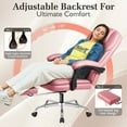 thumbnail image 4 of Homall Angle Height Adjustable Office Chair&nbsp;Reclining Computer Chair Ergonomic Executive Leather Chair Support 8 Hours Heavy Duty Design,Pink, 4 of 7