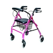 Graham Field Lumex Walkabout Lite Rollator with Seat & 6 Inch Wheels, Pink