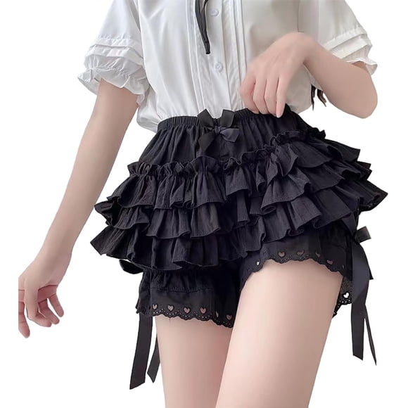 Bloomers pour Femmes Shorts à Volants Lolita Citrouille Pantalons