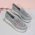 thumbnail image 6 of JINMGG Flat Shoes for Women Plus Clearance Women's Ladies Embroidered Shoes Casual Daily Slip On Sneakers Mesh Shoes Gray 40, 6 of 6