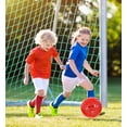 thumbnail image 6 of Barocity Kids Soccer Ball - Premium Boys and Girls Soccer Ball for Kids with Reflective Hex, Small Soccer Ball for Playtime, Training and Games, Cool Soft Soccer Ball for All Ages - Red, Size 3, 6 of 7