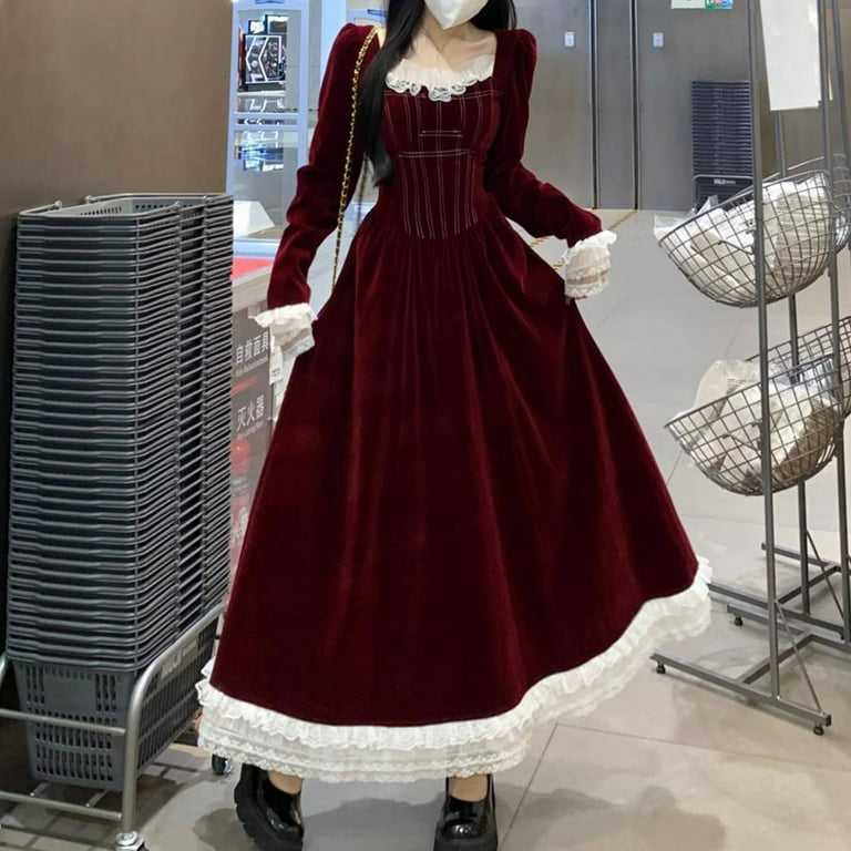 RYDCOT Christmas Dresses for Women Elegant Long Sleeve Cocktail Dresses for Women Evening Party Velvet Lace Ball Gown Wedding Guest Dresses Sale or Clearance - Walmart.com RYDCOT Christmas Dresses for Women Elegant Long Sleeve Cocktail Dresses for Women Evening Party Velvet Lace Ball Gown Wedding Guest Dresses Sale or Clearance - Walmart.com