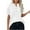 White, variant on FAIWAD Linen Shirts for Women Button Up V Neck Loose Summer Short Sleeve Tops Dressy Casual Oversized Blouses