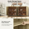 thumbnail image 3 of MODERNLUXE Buffet Bahut de 55 Pouces avec Rangement, Table Console de Bar à Café Style Ferme avec Tablettes Ajustables pour Cuisine, Entrée, Naturel, 3 of 9