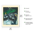 thumbnail image 2 of The Green Night - Vintage Abstract Art by Marc Chagall c.1952 - Fine Art Matte Paper Print (Unframed) 16x20in, 2 of 4