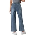 thumbnail image 3 of REFINED ATTIRE Women's Wide Leg Jeans High Waisted Stretchy Straight Leg Jeans Denim Pants XL Gray Blue, 3 of 5