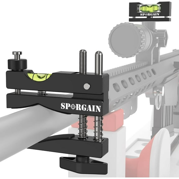 SporGain Universal Heavy-Duty Aluminum Scope Leveling Kit & Mounting Tool with Magnetic Reticle, Bubble Level Black