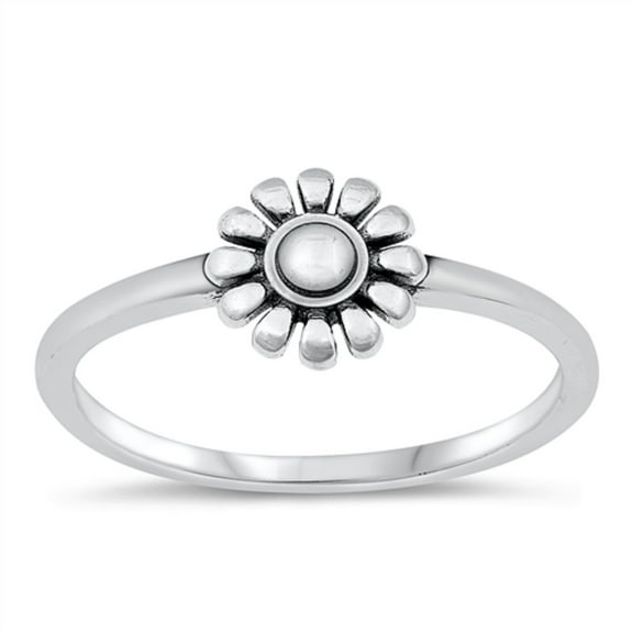 All in Stock Sterling Silver Daisy Flower Ring Size 6