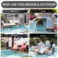 thumbnail image 5 of SIXHOME Outdoor Rug 8'x10' Waterproof Reversible Patio Rug Floral Border Plastic Straw Indoor Outdoor Rug for RV Camping Garden Picnic Beach Deck Backyard Porch Decor Light Blue, 5 of 7