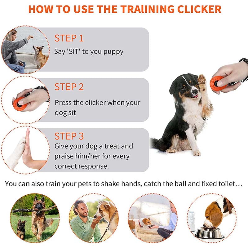 Unbranded 2pcs Pet Training Clicker With Wrist Strap For Dog Training Black Rose Red