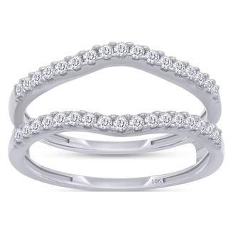 1/2 CT.T.W. Natural Diamond Halo 10K White Gold Engagement Ring, Color