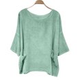 thumbnail image 5 of pstuiky Summer Tops for Women Cotton and Linen Solid Color V-Neck Womens Linen Shirt Casual Loose Fit Short Sleeve Tie Front Basic Tees Mint Green M, 5 of 9
