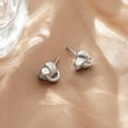 thumbnail image 7 of Chic & Artsy Love Knot Earrings Gold Plated 925 Sterling Silver Tri-tone White,Yellow,Rose Love Knot Stud Earrings, 7 of 7