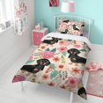 thumbnail image 4 of Dachshund and Flower Duvet Cover and Pillowcase Set for Single Bedding, Bedroom Accessories for Kids Teens, 4 of 5