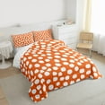thumbnail image 3 of Feelyou Simple Polka Dot Full Size Comforter Sets, Chic Brush Artwork Bedding Comforter Set, Orange Cartoon Cycle Reversible Bedding Sets, Lightweight Room Decor, 3 Pieces, 3 of 8