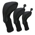 thumbnail image 2 of 3pcs Mesh Golf Cover Headcover with No. Tag for 400cc Driver , Black, 31cm, 2 of 8