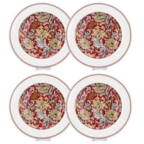 Round Serving Plate Morris Garden Dinner Plate Set of 4 (bordeaux) Appetizer Plates Salad Plates Dessert Plates for Home & Kitchen 10.5" (26.5 cm)