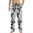 thumbnail image 4 of Black Floral Ghost Pajama Pants, Men's Lounge Pants Light with Drawstring and Pockets, Christmas New Year Birthday Father's Day Gifts, X-Large, 4 of 7