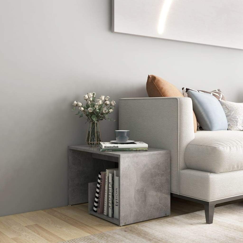 vidaXL Side Table Concrete Gray Chipboard End Table Coffee Table Couch Table 