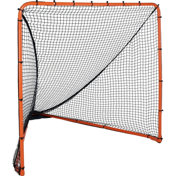 VEVOR Lacrosse Goal, 6' x 6' Lacrosse Net, Folding Portable Backyard Lacrosse Training Equipment, Steel Frame Training Net, Quick & Easy Setup Lacrosse Goal, Perfect for Youth Adult Training, Orange
