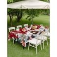 thumbnail image 3 of Outdoor Tablecloth with Umbrella Hole and Zipper, Red Christmas Rectangle Table Cloth 60x120 Inch Waterproof Tablecloth, Gnomes Xmas Tree Snowflake Gifts Birds Picnic Table Cover for Patio Camping, 3 of 7