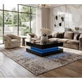 thumbnail image 3 of 47" Square Lift Top Coffee Table with LED Lights & Power Outlet, Modern High Gloss Floating Coffee Table with Flip-Top Storage for Large Living Room, 3 of 7