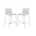 thumbnail image 1 of Plata Decor Import Aelta Stool in White PU, Counter Stool Kitchen PU Stool, Island Stool, Modern Counter Stool, Stainless Steel Stool, with Backrest and Footrest Set of 2, 1 of 4