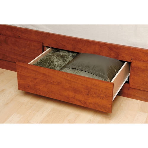 Tall Twin Captains Platform Storage Bed with 6 Drawers, Cherry