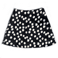 thumbnail image 1 of Rush Women's Casual Floral Print Satin Silk High Waist Zipper Mini Short Skirt, Black Flowers, S S1504, 1 of 9