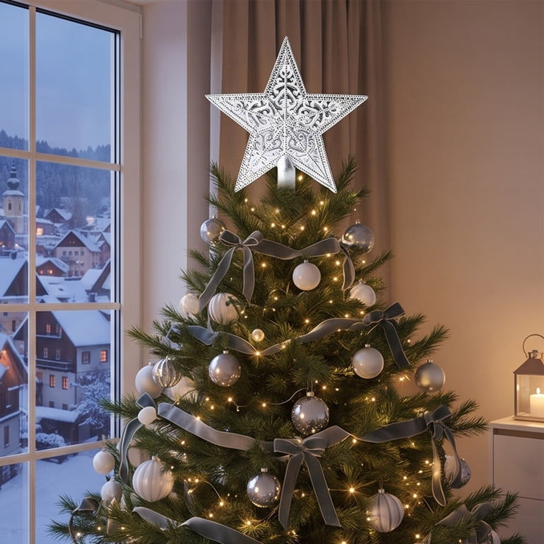 Christmas Tree Star Topper with Five Pointed Star Shape and Firm ...
