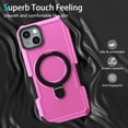 thumbnail image 3 of Cowithday iPhone 15 Case with Magnetic Ring Stand, [Magnetic Ring Holder] [Military Drop Protection] [Non-Slip Grip] Shockproof Soft Edge Phone Case Cover for iPhone 15 6.1" 2023, Pink, 3 of 9