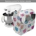 thumbnail image 2 of Feminine Stand Mixer Cover, Cat Heads Silhouettes with Stars Dots and Stripes Checked Patterns Patchwork, Kitchen Appliance Organizer Bag Cover with Pockets, 5 Quarts, Fuchsia and Blue, by Ambesonne, 2 of 4