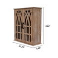 thumbnail image 4 of S-HOME Vintage Wall-Mounted Cabinet in Rustic Wood Finish, 21.26 Inch Accent Chest with Decorative Cutout Doors for Bathroom and Living Room Storage, Antique Black, 4 of 8