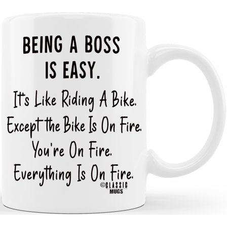 Mug A Day Being A Boss Is Easy Funny Gag Gift Ideas for Bosses at The Office Male Female Work Boss Lady Gifts