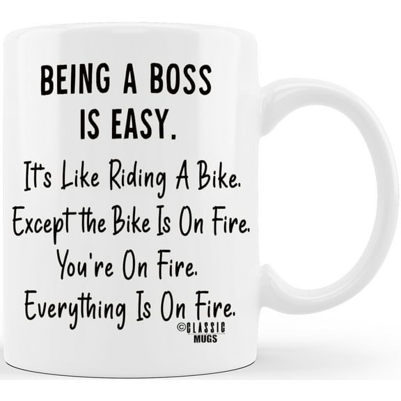 Mug A Day Being A Boss Is Easy Funny Gag Gift Ideas for Bosses at The Office Male Female Work Boss Lady Gifts