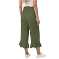 thumbnail image 7 of Kezqiaxn Wide Leg Capri Pants for Women Drawstring Ruffle Elastic Waist Loose Casual Capris with Pockets Cropped Pants for Women, 7 of 7
