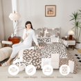 thumbnail image 3 of Manfei Leopard Patchwork Twin Comforter Sets, Cheetah Print Bedding Set, Beige and Black, Gray Reversible 2 Pieces, 1 Comforter and 1 Pillowcase, 3 of 6